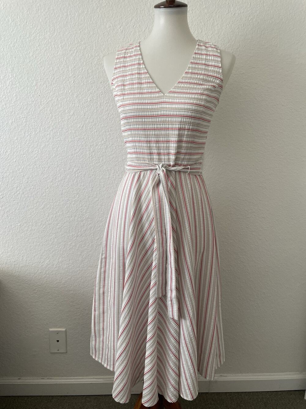 Tommy Hilfiger Dress Seersucker Stripe Classic Americana Preppy Chic